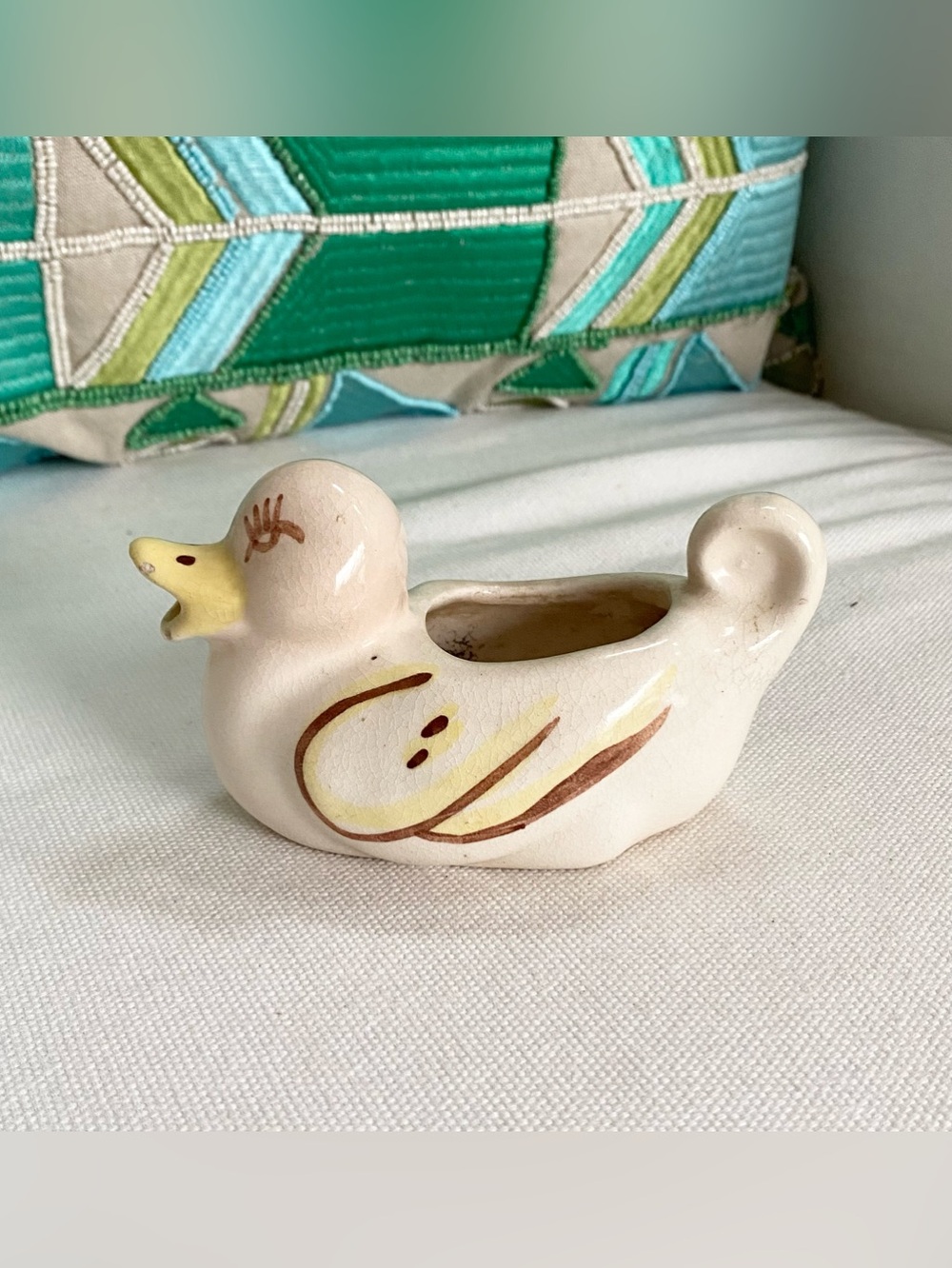 Vtg 1940s Rio Hondo Pottery Duck Creamer Miniature Planter Retro Kitschy MCM